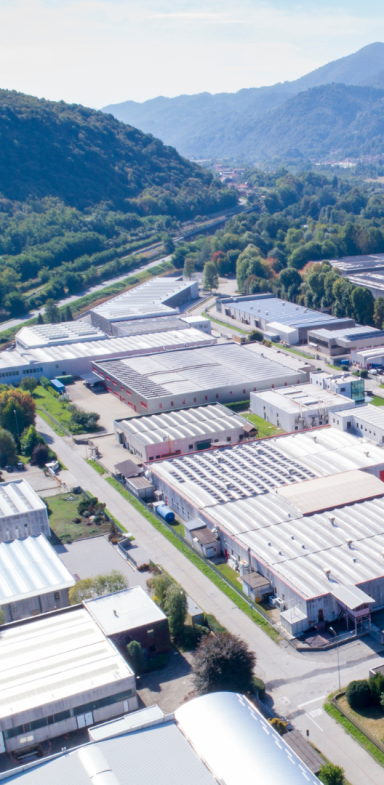 Industriegebiet in Deuschland von oben fotografiert